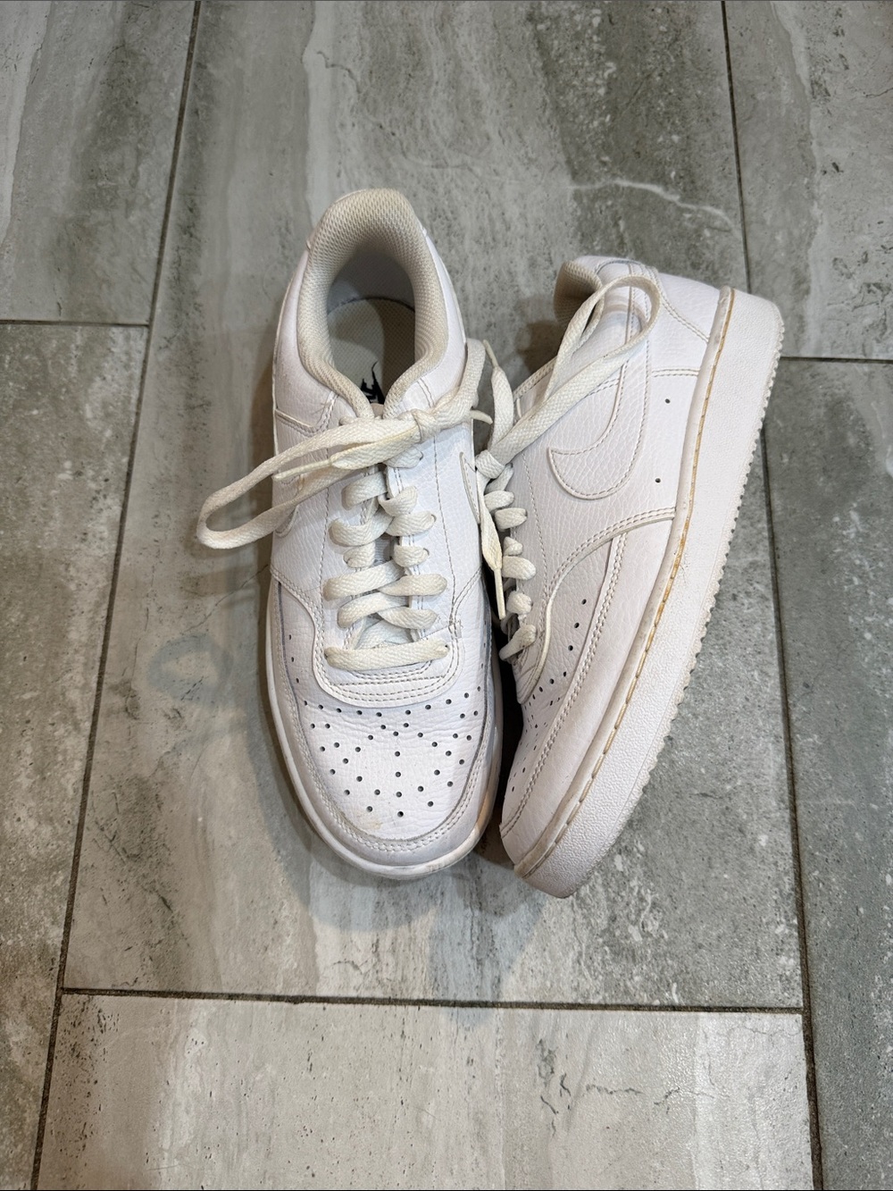 Nike White Low-Top Sneakers - Classic Leather Court Style